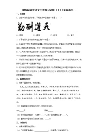 部编版初中语文中考练习试题（十）（全国通用）