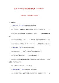 专题02  字词拼读与书写-备战2022年中考语文精选题集（广东专用）