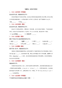 专题01 识字与写字-备战2022年中考语文精选题集（山东专用）