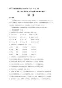 2022年四川省自贡市中考真题语文试卷及答案