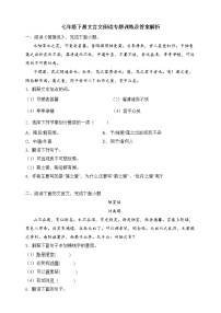 七年级语文文言文阅读专题训练（含答案）
