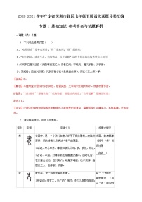 专题1 基础知识-2020-2021学年广东省深圳市各区七年级下册语文真题分类汇编（解析版）