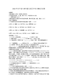 2022年辽宁省大连市普兰店区中考三模语文试卷(word版含答案)