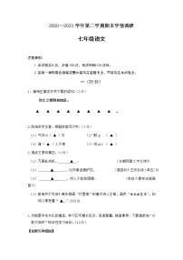 江苏省南京市溧水区东庐中学2020-2021学年七年级下学期语文期末试卷（含答案）