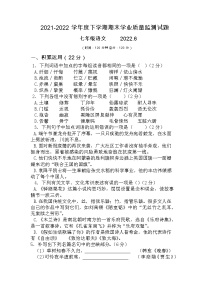 山东省临沂市罗庄区2021-2022学年七年级下学期语文期末试题（无答案）