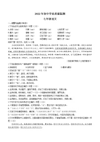 山东省枣庄市峄城区2021-2022学年七年级下学期期末语文试题(word版含答案)