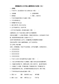部编版语文九年级上册期末复习试题（九）