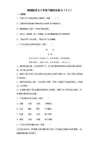 部编版语文七年级下册综合练习（十二）