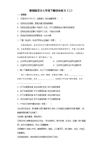 部编版语文七年级下册综合练习（二）