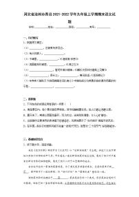 河北省沧州市青县2021-2022学年九年级上学期期末语文试题(word版含答案)