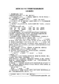 湖南省衡阳市耒阳市2021-2022学年九年级上学期期末教学质量检测语文试题(word版含答案)