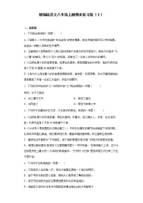 部编版语文八年级上册期末复习题（十）