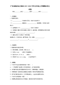 广东省梅州市大埔县2021-2022学年九年级上学期期末语文试题(word版含答案)