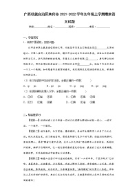 广西壮族自治区来宾市2021-2022学年九年级上学期期末语文试题(word版含答案)