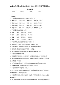 内蒙古乌兰察布市凉城县2021-2022学年七年级下学期期末语文试题(word版含答案)