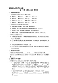 人教部编版九年级上册17* 孤独之旅当堂达标检测题