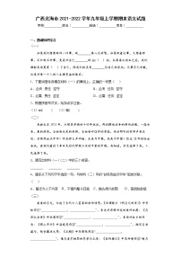 广西北海市2021-2022学年九年级上学期期末语文试题-(含答案)