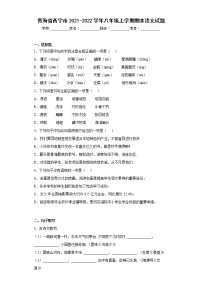 青海省西宁市2021-2022学年八年级上学期期末语文试题(含答案)