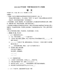 广东省梅州市丰顺县茶背中学2022-2023学年九年级上学期开学考试语文试卷（Word版含答案）