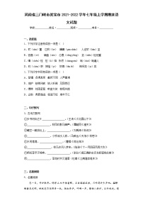 河南省三门峡市灵宝市2021-2022学年七年级上学期期末语文试题(含答案)