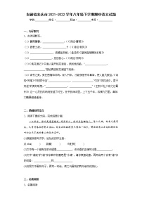 安徽省安庆市2021-2022学年八年级下学期期中语文试题(含答案)