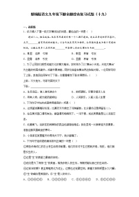 部编版语文九年级下册全册综合复习试题（十九）