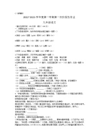 陕西省韩城市新城区2022-2023学年九年级上学期第一阶段性作业语文试题 (含答案)