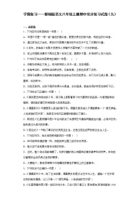 学霸复习——部编版语文八年级上册期中抢分复习试题（九）