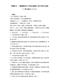 学霸复习——部编版语文七年级上册第三次月考复习试题（一至五单元）（十三）