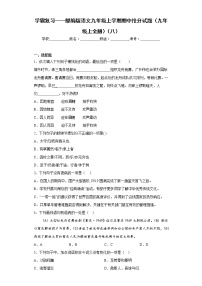 学霸复习——部编版语文九年级上学期期中抢分试题（九年级上全册）（八）