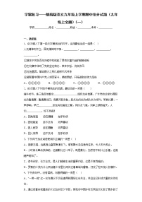 学霸复习——部编版语文九年级上学期期中抢分试题（九年级上全册）（一）