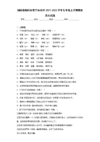 湖南省衡阳市常宁市农村2021-2022学年九年级上学期期末语文试题(含答案)