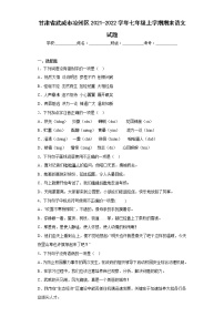 甘肃省武威市凉州区2021-2022学年七年级上学期期末语文试题(含答案)