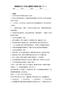 部编版语文八年级上册期中冲刺练习题（十一）