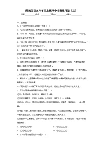 部编版语文八年级上册期中冲刺练习题（三）