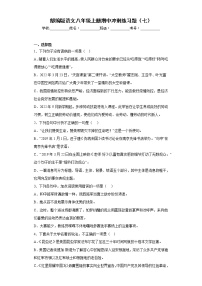 部编版语文八年级上册期中冲刺练习题（七）