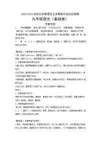 2022-2023学年九年级语文上学期期中考前必刷卷（福建专用）（考试版+全解全析+答题卡）