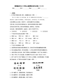 部编版语文七年级上册期末拔高试题（十六）