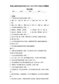 黑龙江省哈尔滨市巴彦县2021-2022学年七年级上学期期末语文试题(含答案)