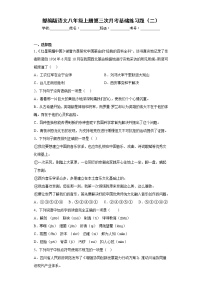 部编版语文八年级上册第三次月考基础练习题（二）