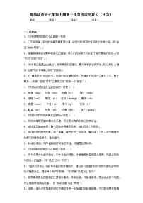 部编版语文七年级上册第三次月考提高复习（十六）