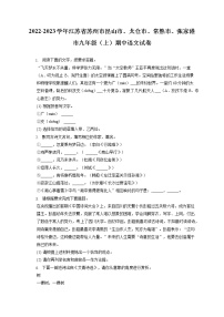 2022-2023学年江苏省苏州市昆山市、太仓市、常熟市、张家港市九年级（上）期中语文试卷（含答案解析）
