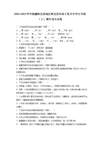 2022-2023学年新疆阿克苏地区阿克苏市依干其乡中学九年级（上）期中语文试卷（含答案解析）