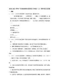 2020-2021学年广东省深圳市龙岗区八年级（上）期中语文试卷