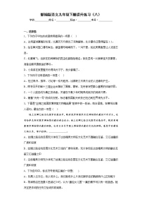 部编版语文九年级下册提升练习（八）