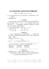 广西防城港市防城区2022-2023学年九年级上学期期中质量检测语文试题