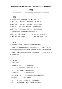 陕西省咸阳市秦都区2021-2022学年九年级上学期期末语文试题(含答案)