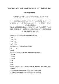 2021-2022学年广西钦州市浦北县九年级（上）期末语文试卷（含答案解析）