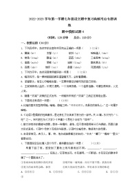 2022-2023学年七年级上册语文期中考试高频考点专题训练期中模拟试题4（原卷+解析）