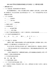 2022-2023学年江苏省徐州市沛县五中七年级（上）期中语文试卷  word，解析版